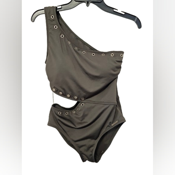 Michael Kors One Piece Swimsuit Ivy Color Women's Size 10 Missing Grommet NWT - Picture 1 of 7